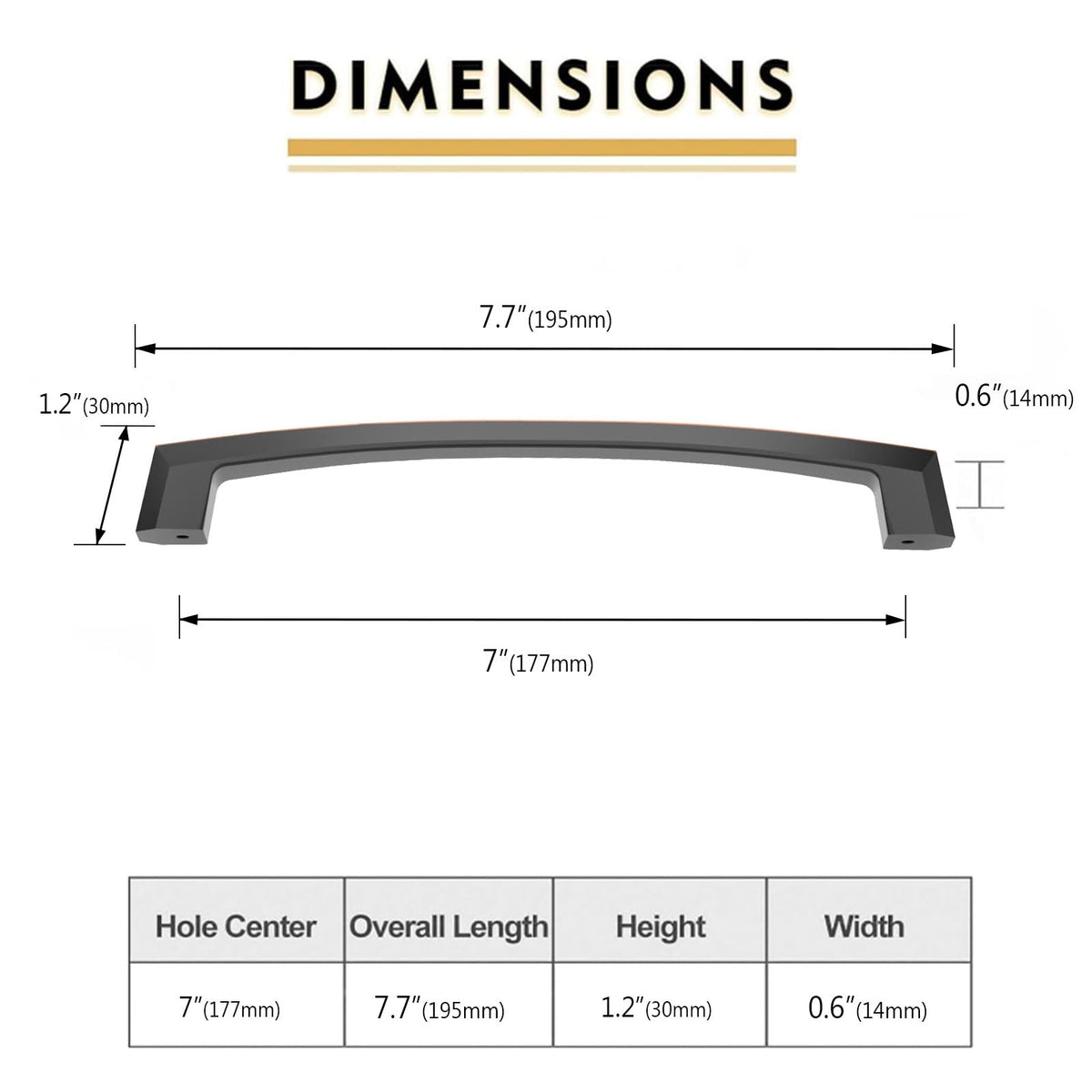 10 Pack Oil Rubbed Bronze Cabinet Pulls - 7 Inch Handles for Dresser & Kitchen Cabinets