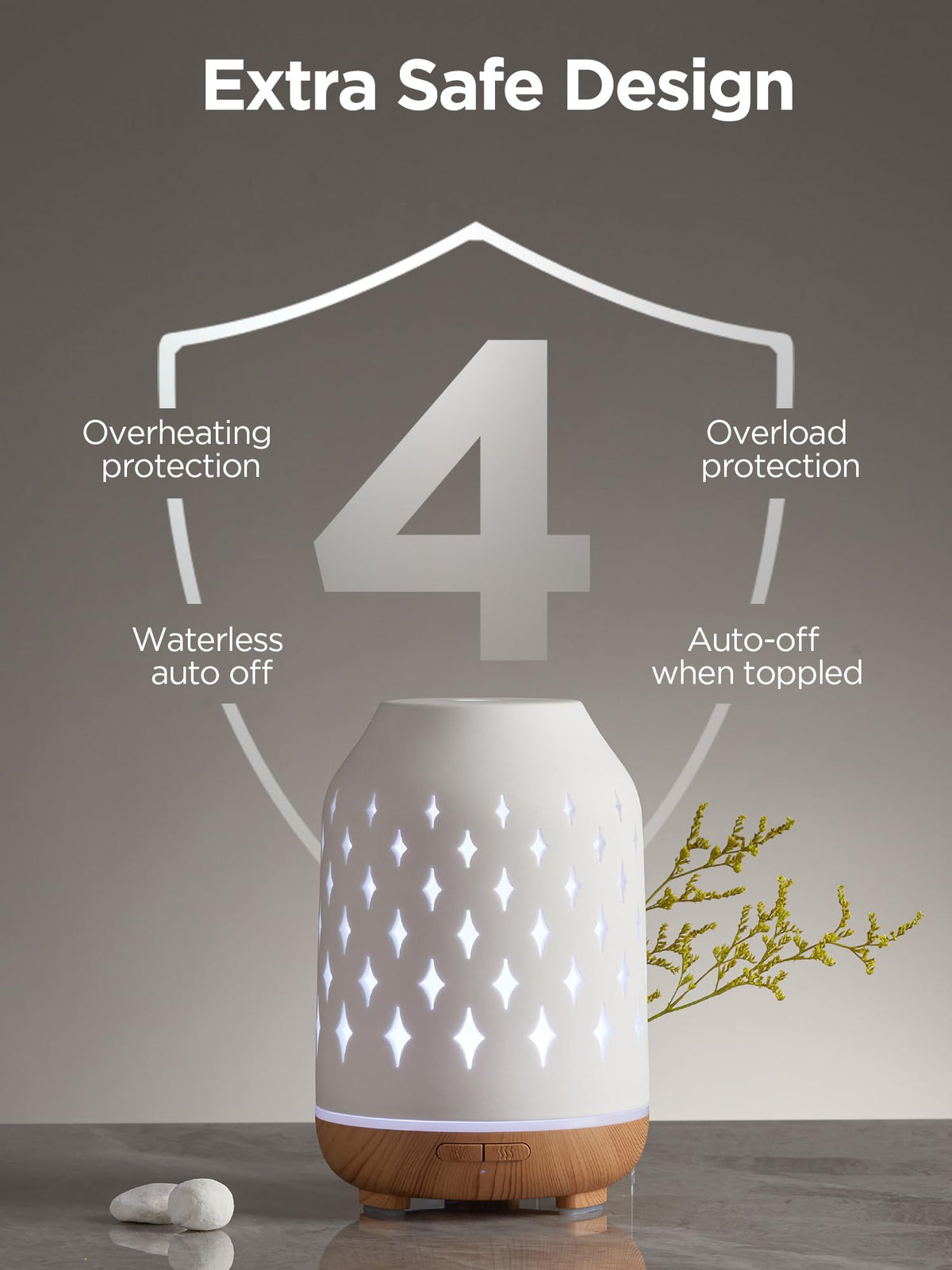 150ml Ceramic Essential Oil Diffusers Humifidier, White
