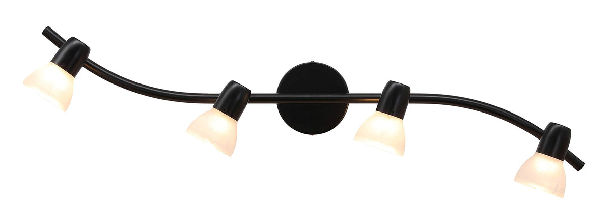 4 Light Black Curved Track Lights Ceiling