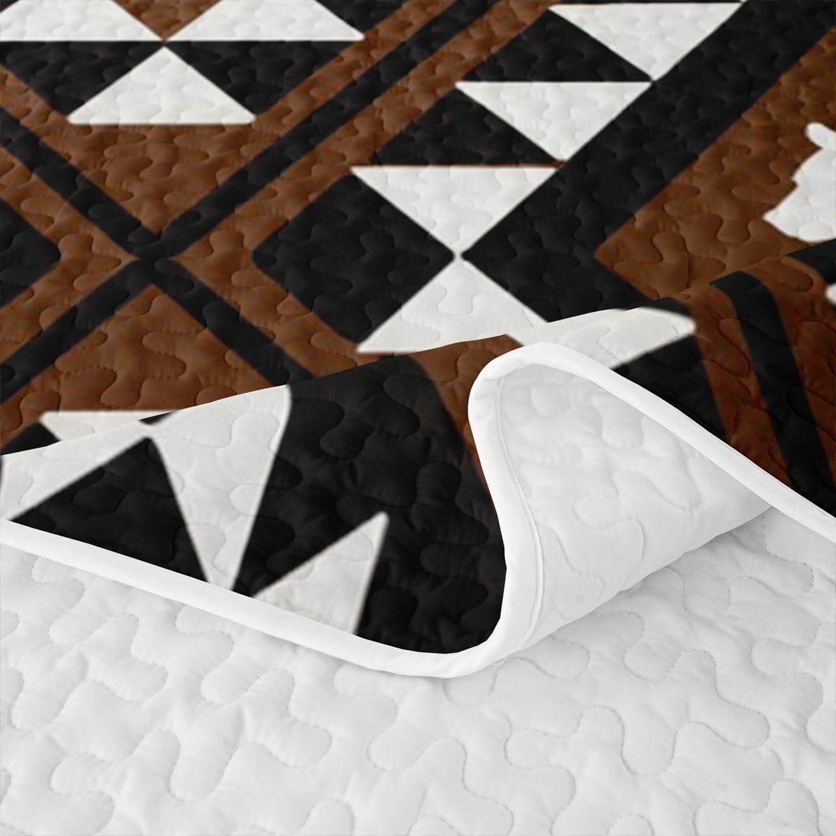 Western Boho Quilt Set Aztec Quilted Bedspread Lightweight Coverlet Set Wild West Bear Bedding Set with