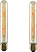 T10 E26 LED Edison Bulbs 4W Dimmable 2700K Amber 40W Equivalent (Pack 2)