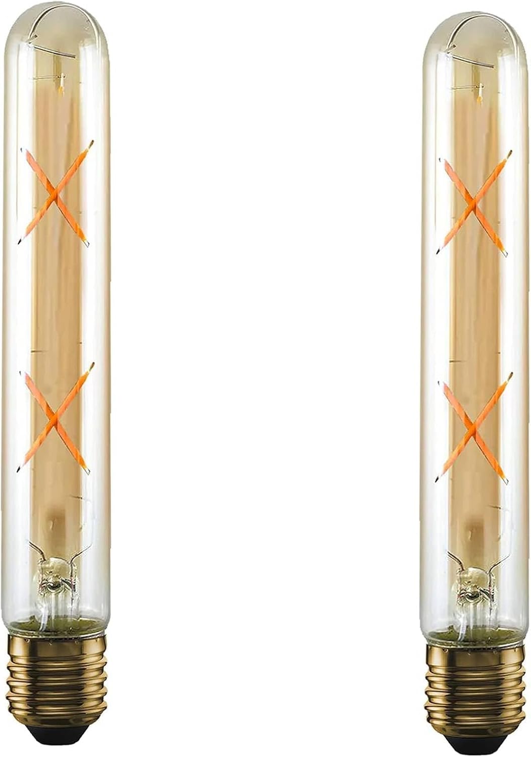 T10 E26 LED Edison Bulbs 4W Dimmable 2700K Amber 40W Equivalent (Pack 2)
