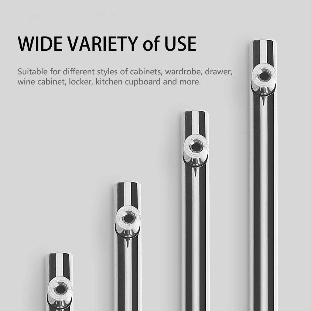 30 Pack 3 Inch Polished Chrome Cabinet Handles, 5 Inches Total Length Euro T Bar Handle Pulls, Stainless Steel