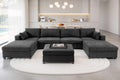 152''Oversized Deep Seat Modular Sectional Sofa, Gray L Shaped Cloud Couch