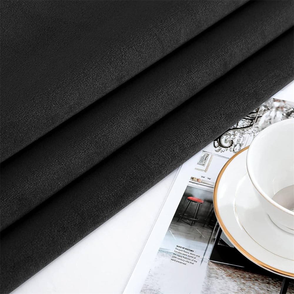 Black Velvet Tablecloth, Vintage Rectangular Table Cover, Luxurious Plush Velvet with Elegant Gold Tassel Trim