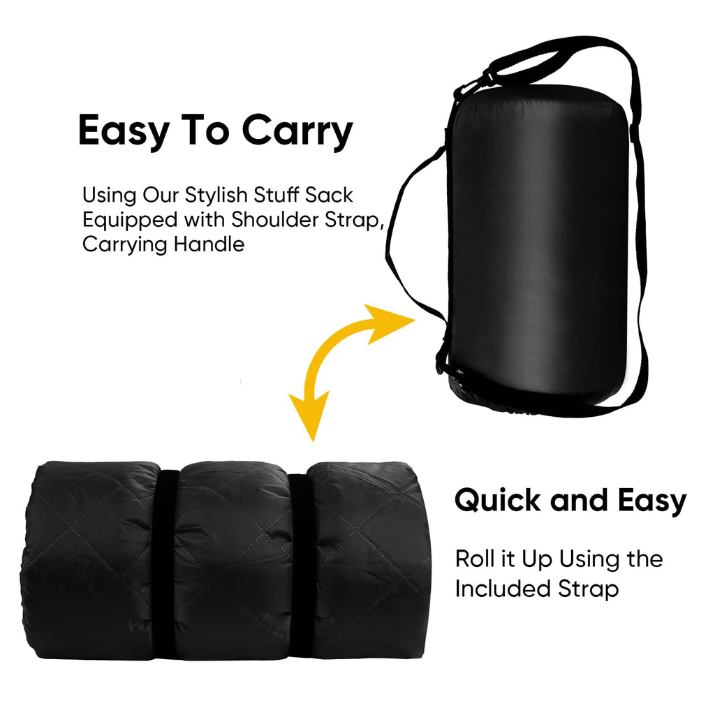 Large Waterproof Outdoor Blanket 87"x67", Windproof & Warm, 300 GSM Sherpa
