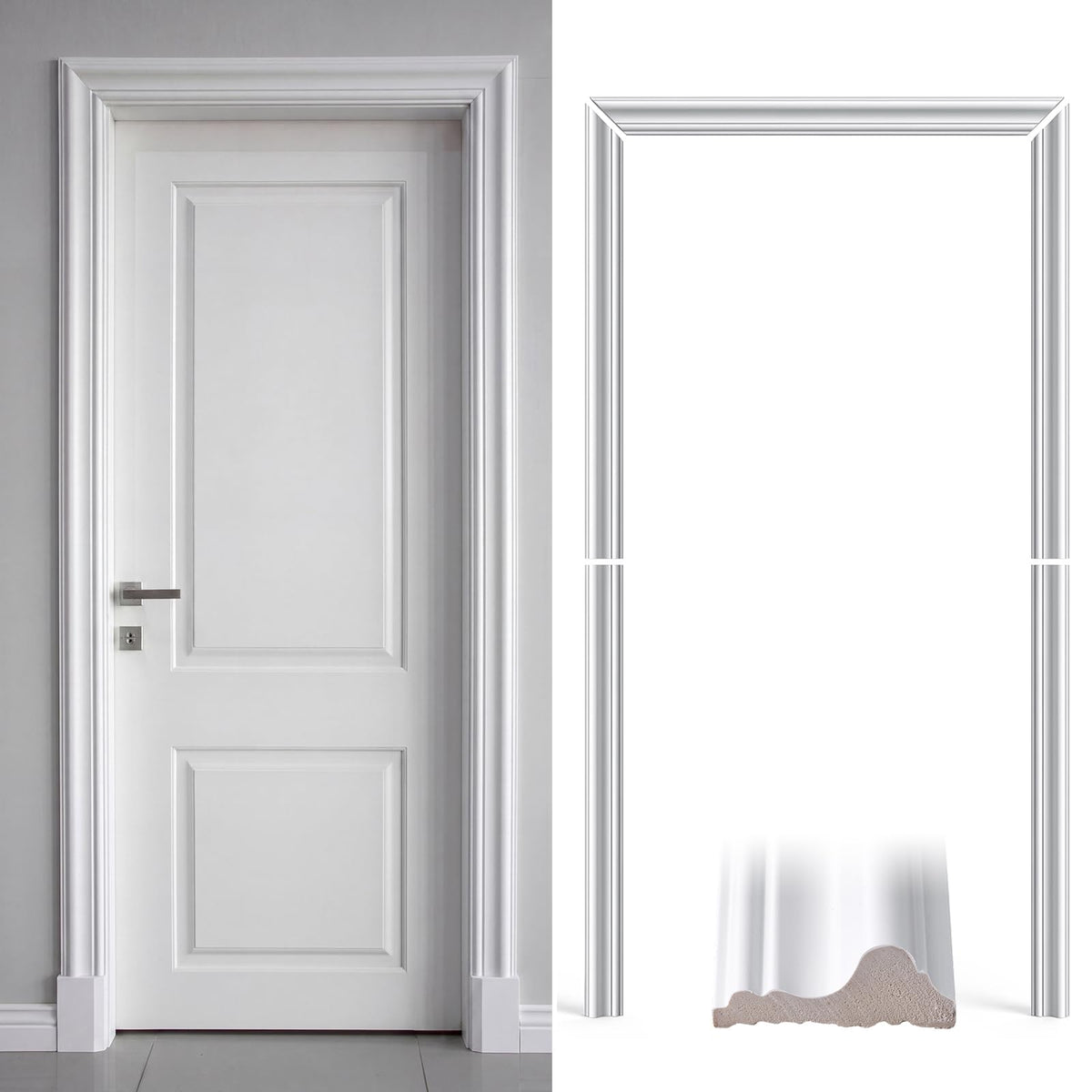 80 x 36 x 2-9/25 in Polyester Door Trim Molding Kit