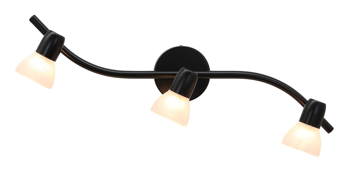 3 Light Modern Black Curved Track Ceiling Light