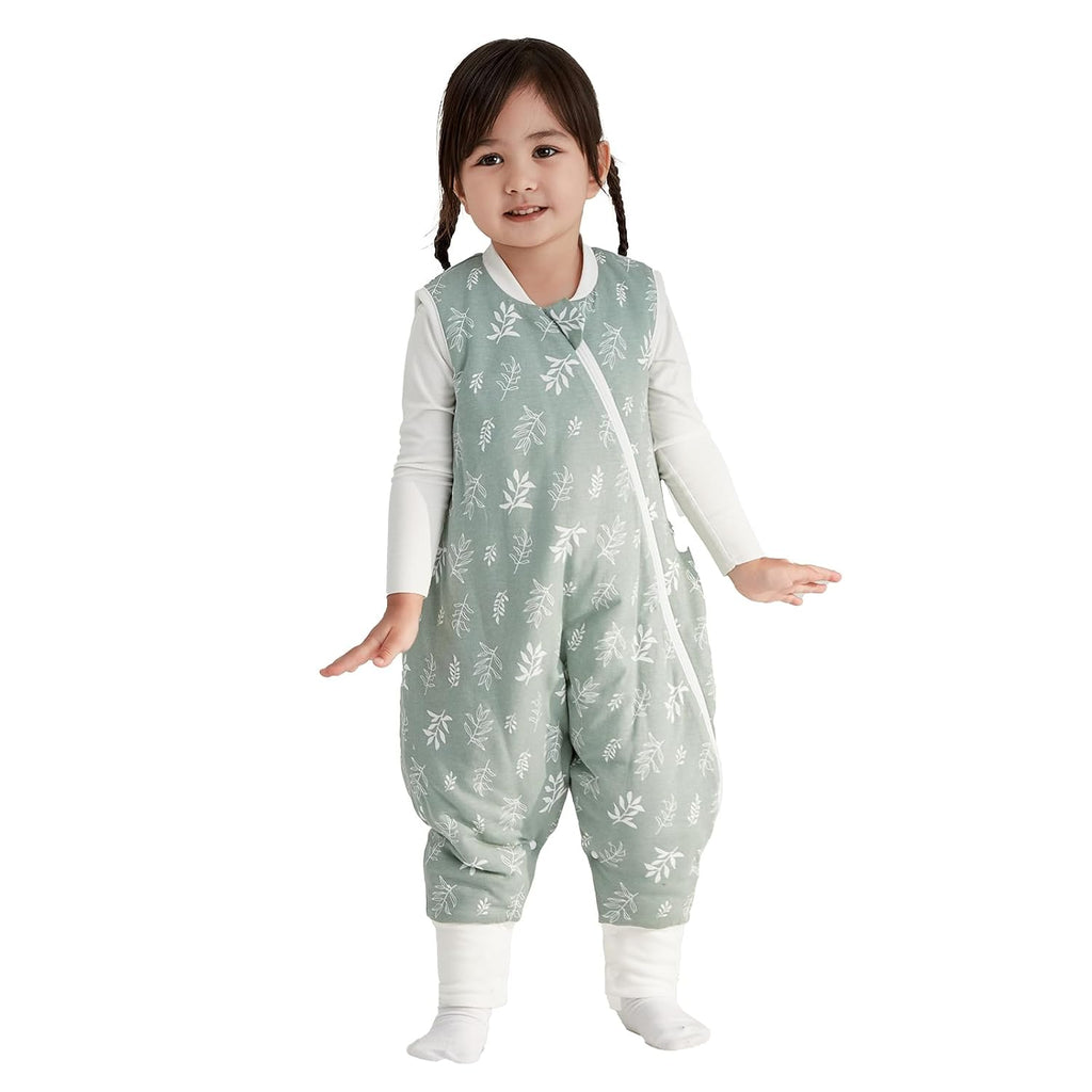 2.5 TOG Toddler Sleep Bag 100% Cotton Winter Side Open Zipper Baby Sleep Sack with Feet, Warm Toddler