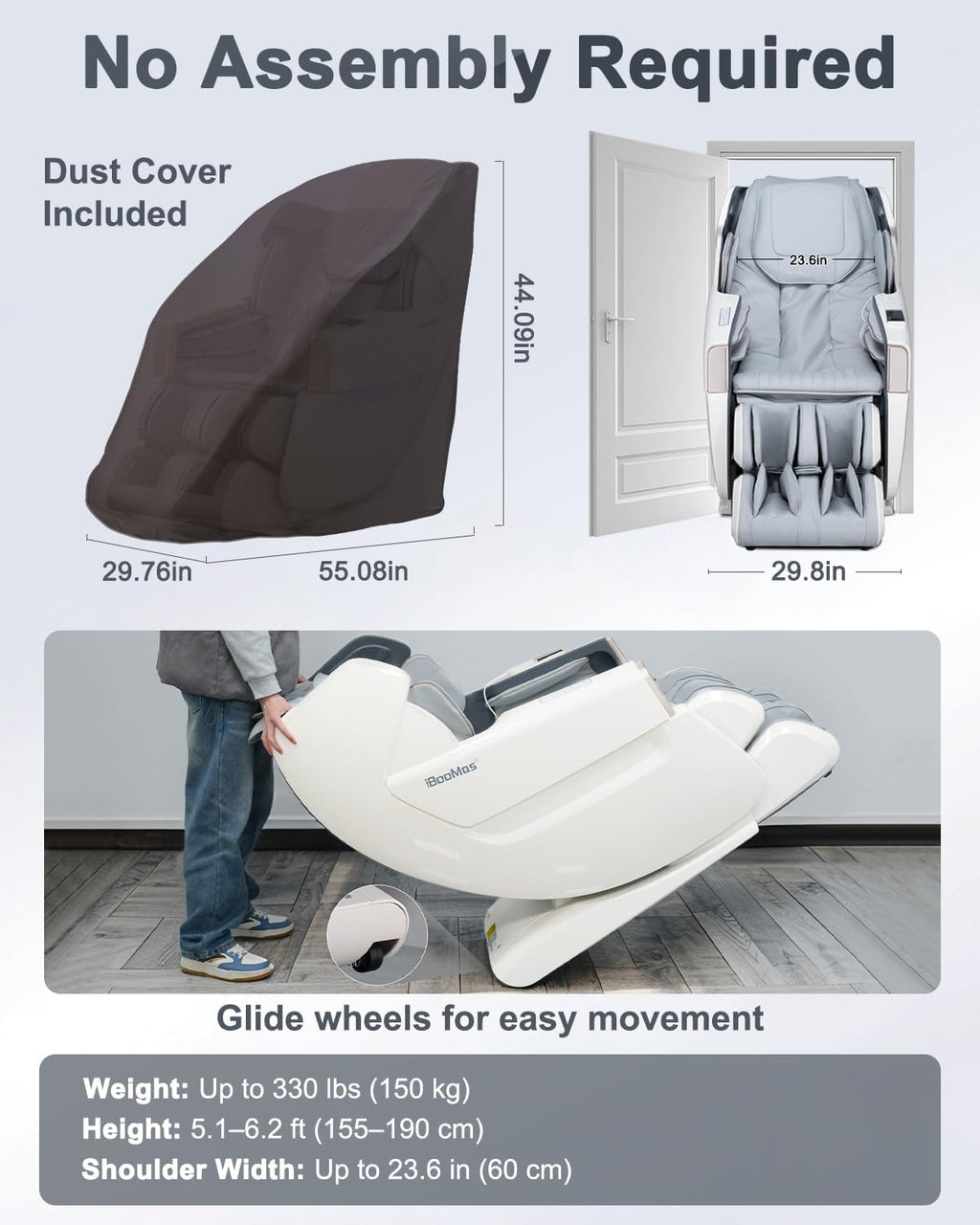 Massage Chair Full Body Zero Gravity 54" SL-Track Shiatsu Recliner | Body Scan, Adjustable 18 Modes, Auto Extending
