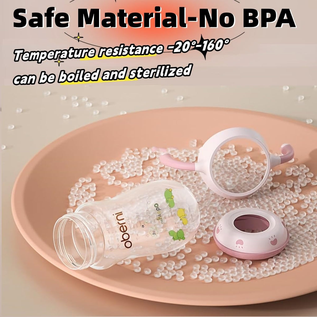 Baby Bottles, Weighted Straw Toddler Milk Bottles with Non-Slip Handle, Size + Variable Fast Flow, 12+ Months