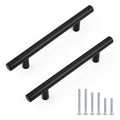 Black Cabinet Handles & Pulls 4" Hole Centers Round 25 Pack