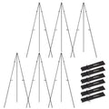 6 Pack 63 Inches Easel Stand for Sign, Black, with Carry Bags