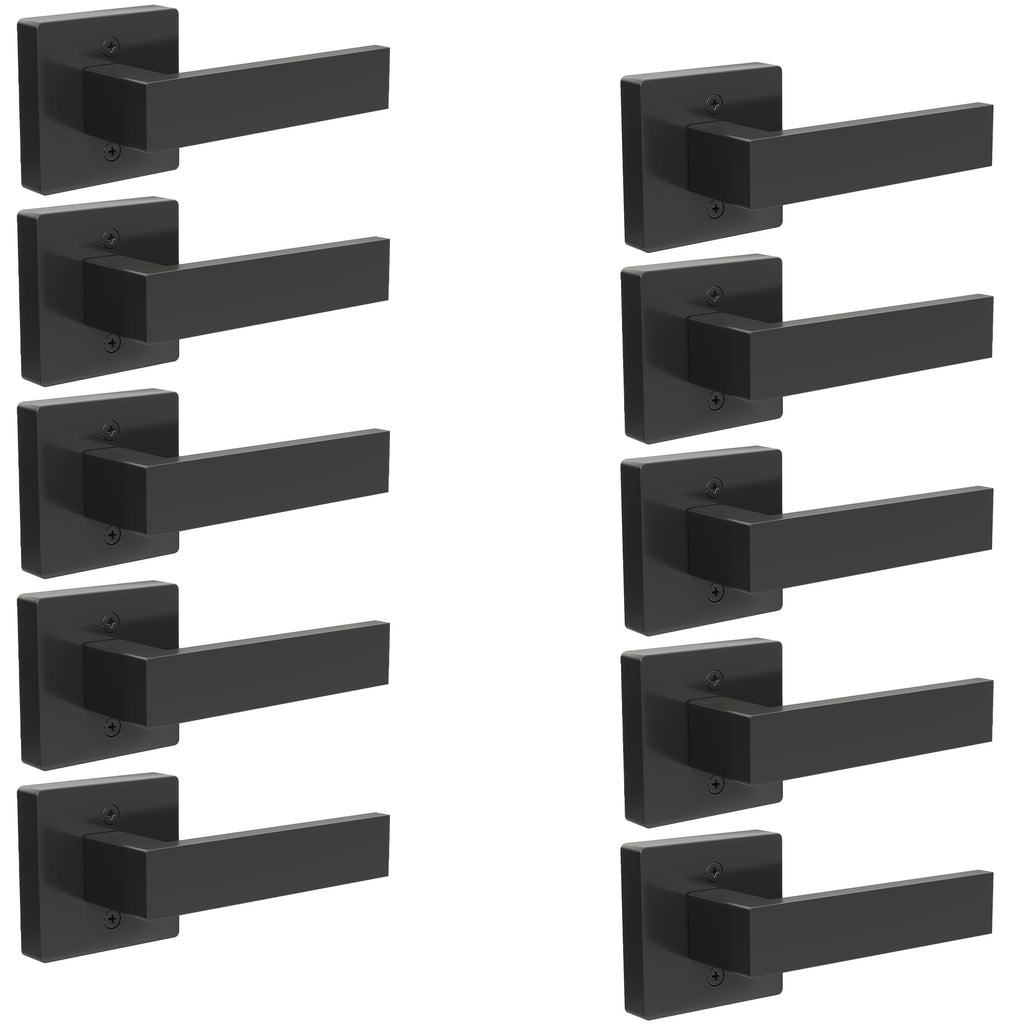 Dummy Door Handles Interior Closet Black Pack of 10 Without Latch