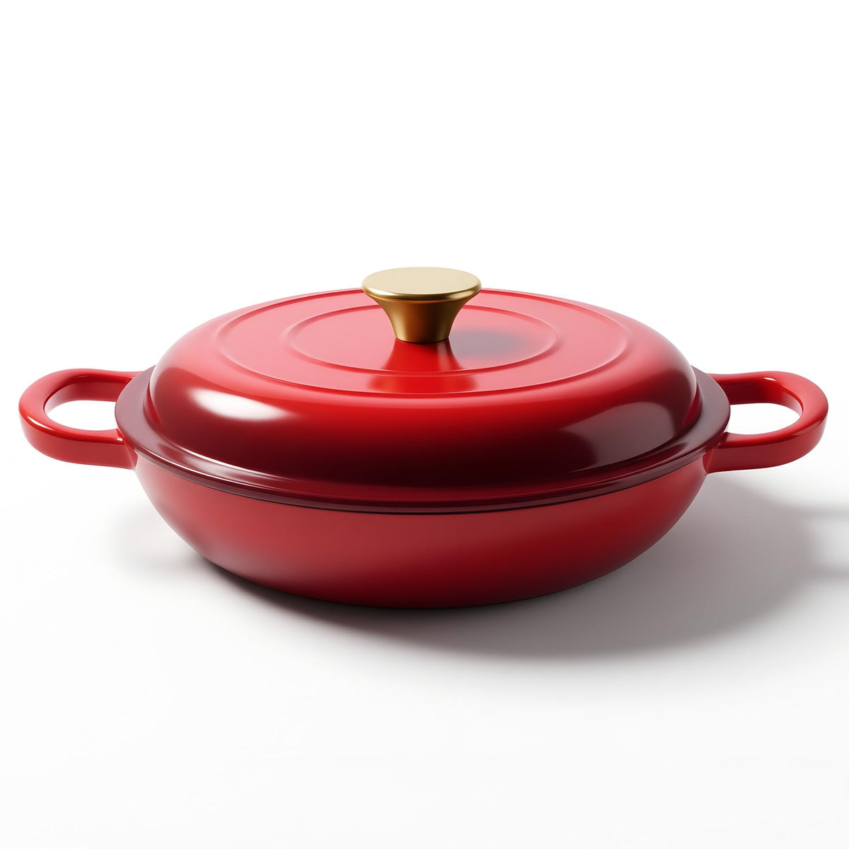 Dutch Oven Enameled Cast Iron with Lid - Big Dual Handles - Oven Safe up to 500°F - Classic Round Pot for Versatile
