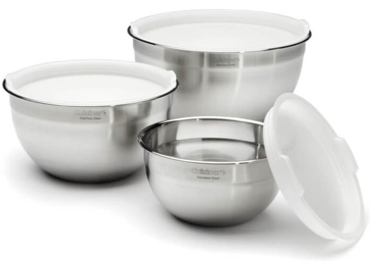 Mixing Bowl Set, Nesting Bowls, Stainless Steel, 3-Piece
