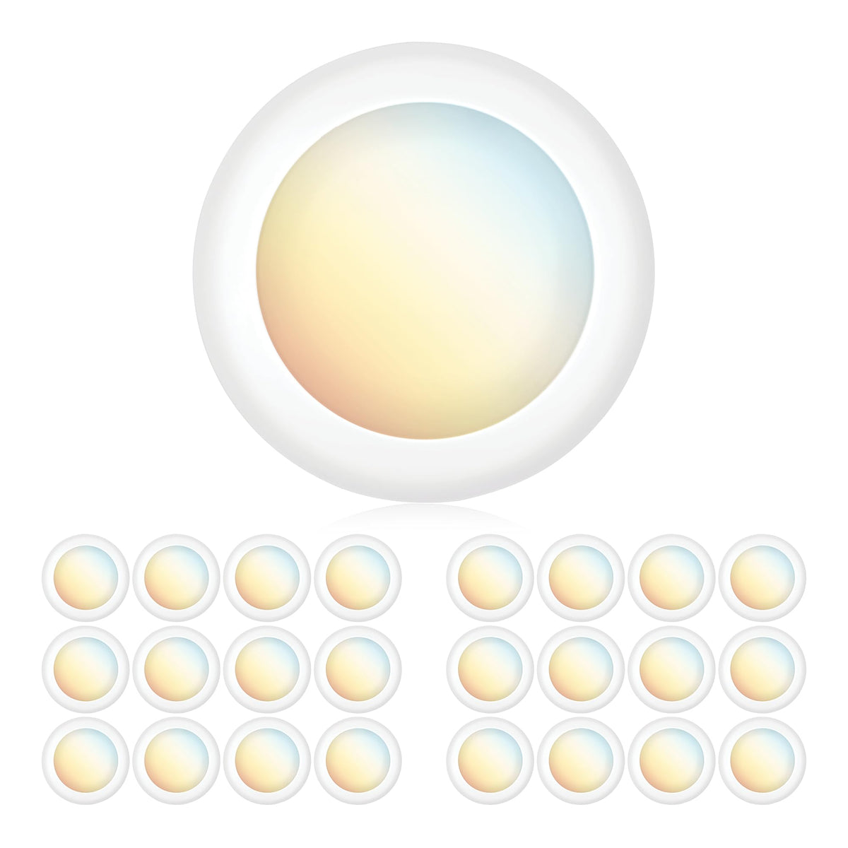24 Pack 5/6 Inch Dimmable 5CCT LED Disk Lights, 15W Flush Mount Ceiling Disc, Low Profile Lighting Color Selectable