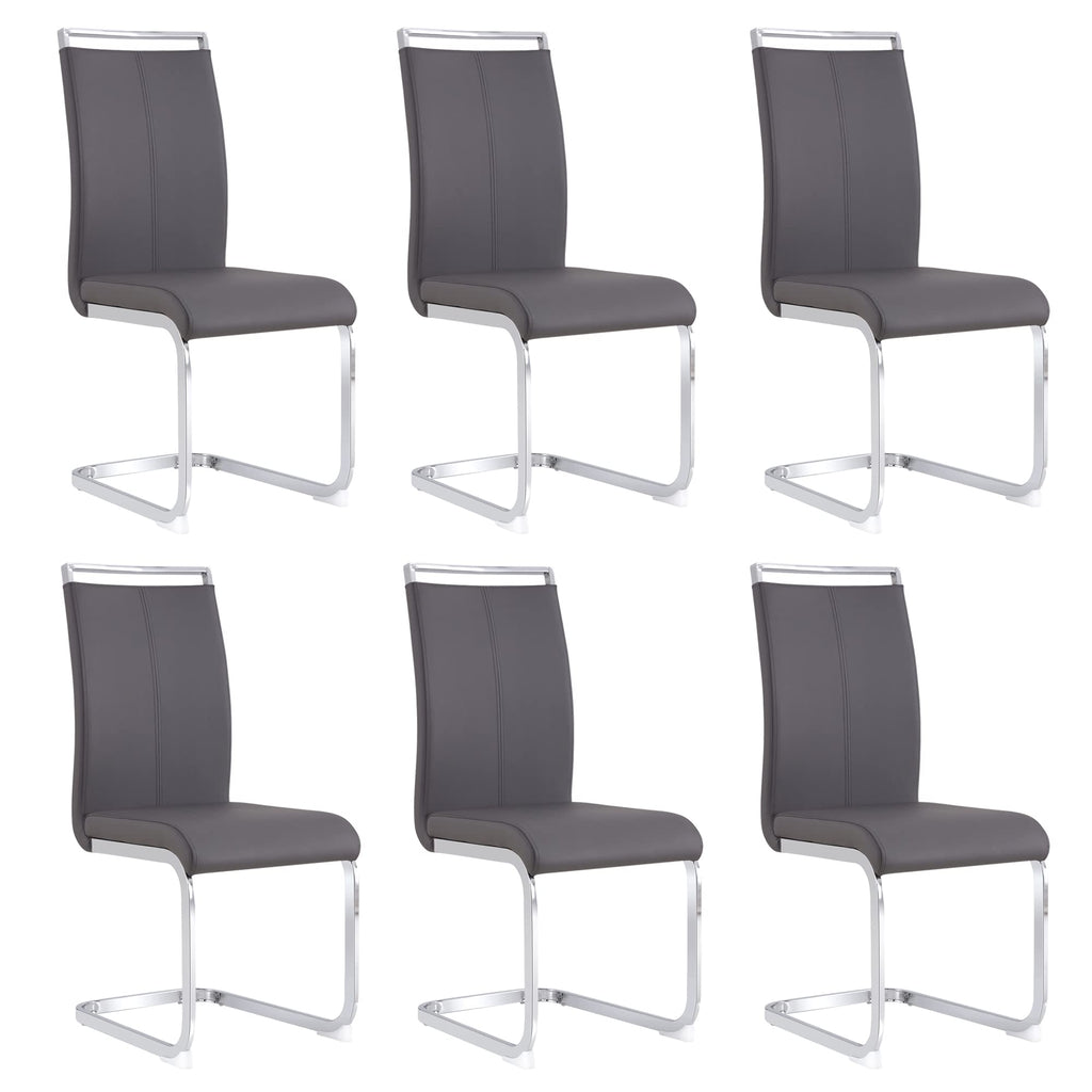 Modern Leather Dining Chairs Set of 6, Dining Room Chairs Set of 6