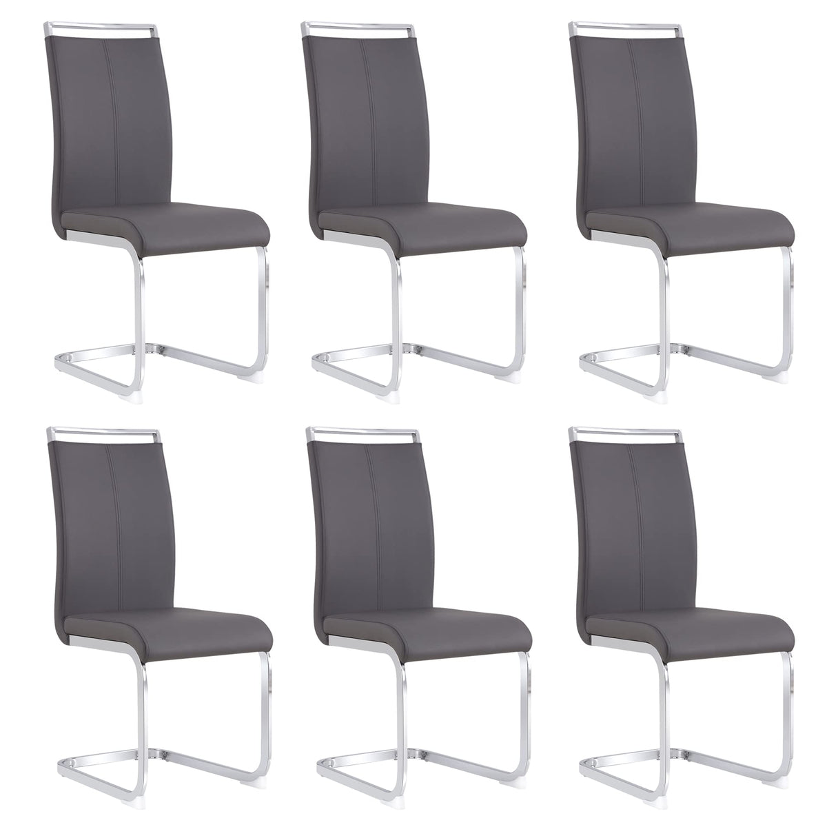 Modern Leather Dining Chairs Set of 6, Dining Room Chairs Set of 6