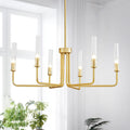 Gold Wagon Wheel Chandelier in Modern Farmhouse Style for Dining Rooms