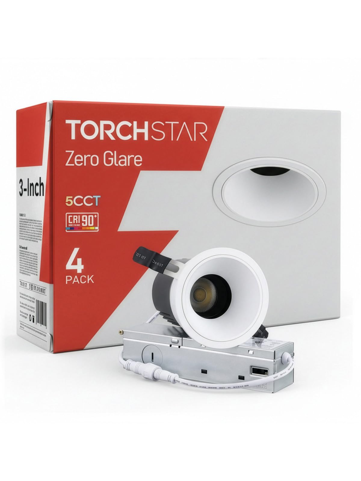 3 Inch 5CCT Zero Glare LED Recessed Lights with J-Box
