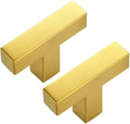 10 Pack Gold Square Bar Cabinet Knobs 2 Inch Kitchen Handles