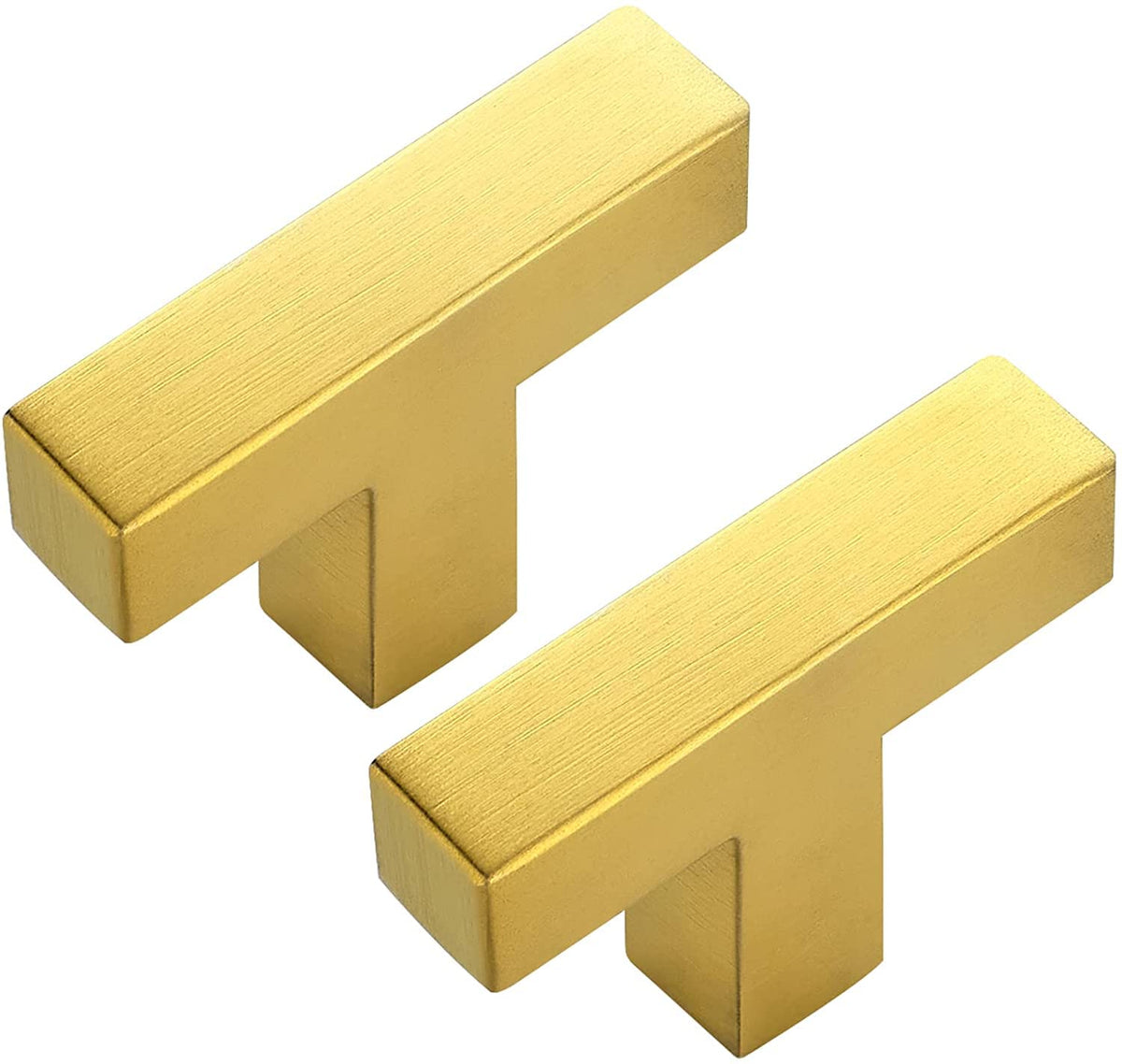 10 Pack Gold Square Bar Cabinet Knobs 2 Inch Kitchen Handles