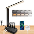 LED Desk Lamp with Power Strip, 3 AC Outlets & 4 USB Ports (2 USB-C), Eye-Caring Task Light, 5 Color Modes 5