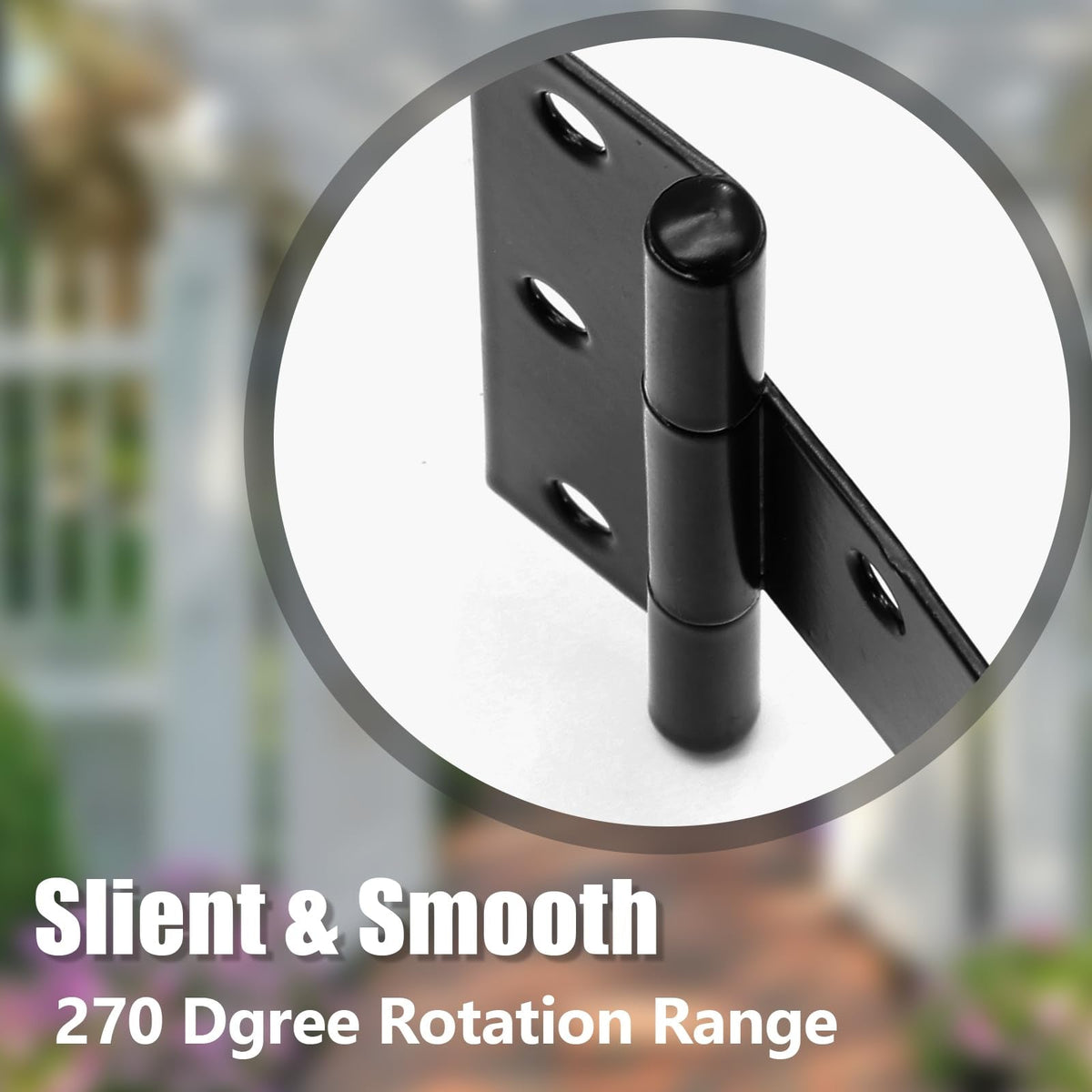 Heavy Duty T-Strap Hinge, Black, 8 Inch, 6 pcs