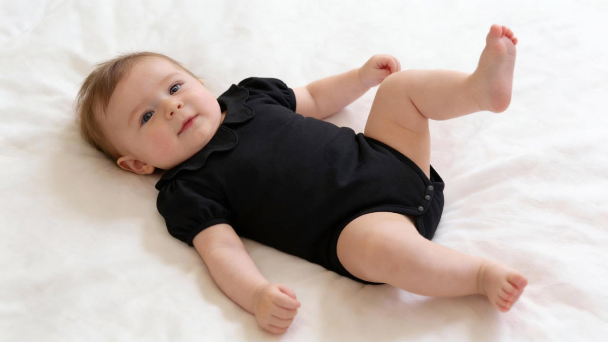 Baby Girls Peter Pan Collar Bodysuit Toddler Ruffle Romper Short Sleeve Solid Color Clothes