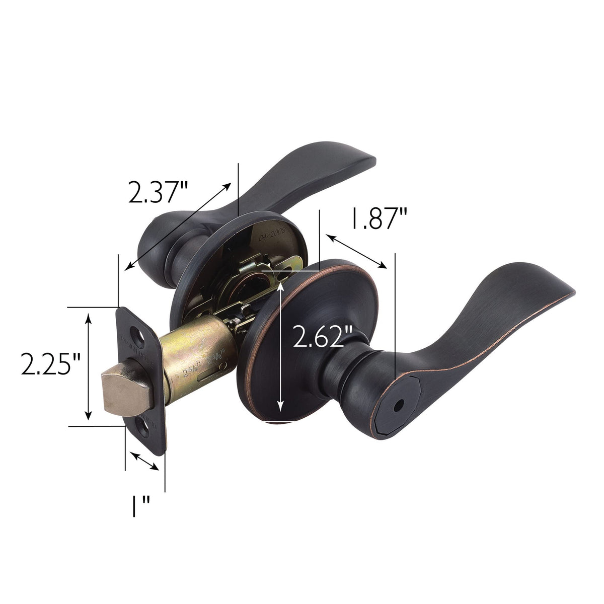 Springdale Privacy Bed and Bath Door Lever Oil Rubbed Bronze