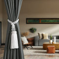 Curtain Tiebacks with Tassel, White - 4 Pack