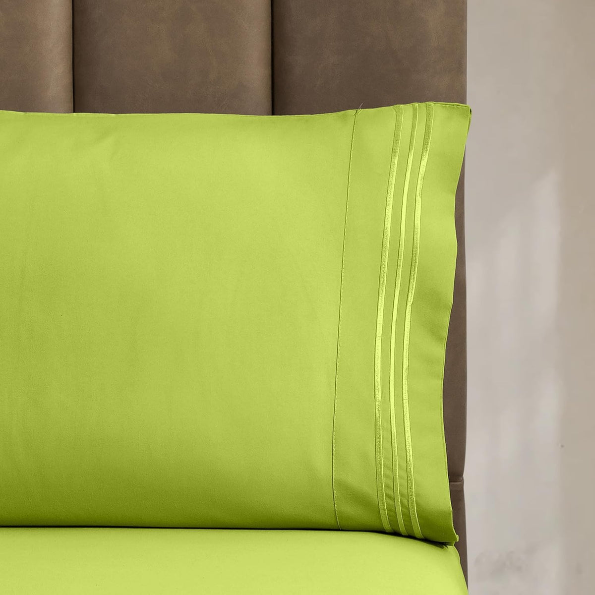 Soft Bed Sheets Deep Pocket 4-Piece, Full, Lime