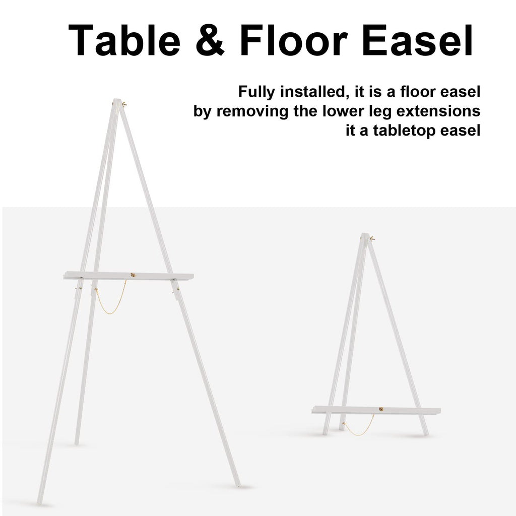 65" A-Frame Wooden Tripod Easel Stand, White, 2 Pack