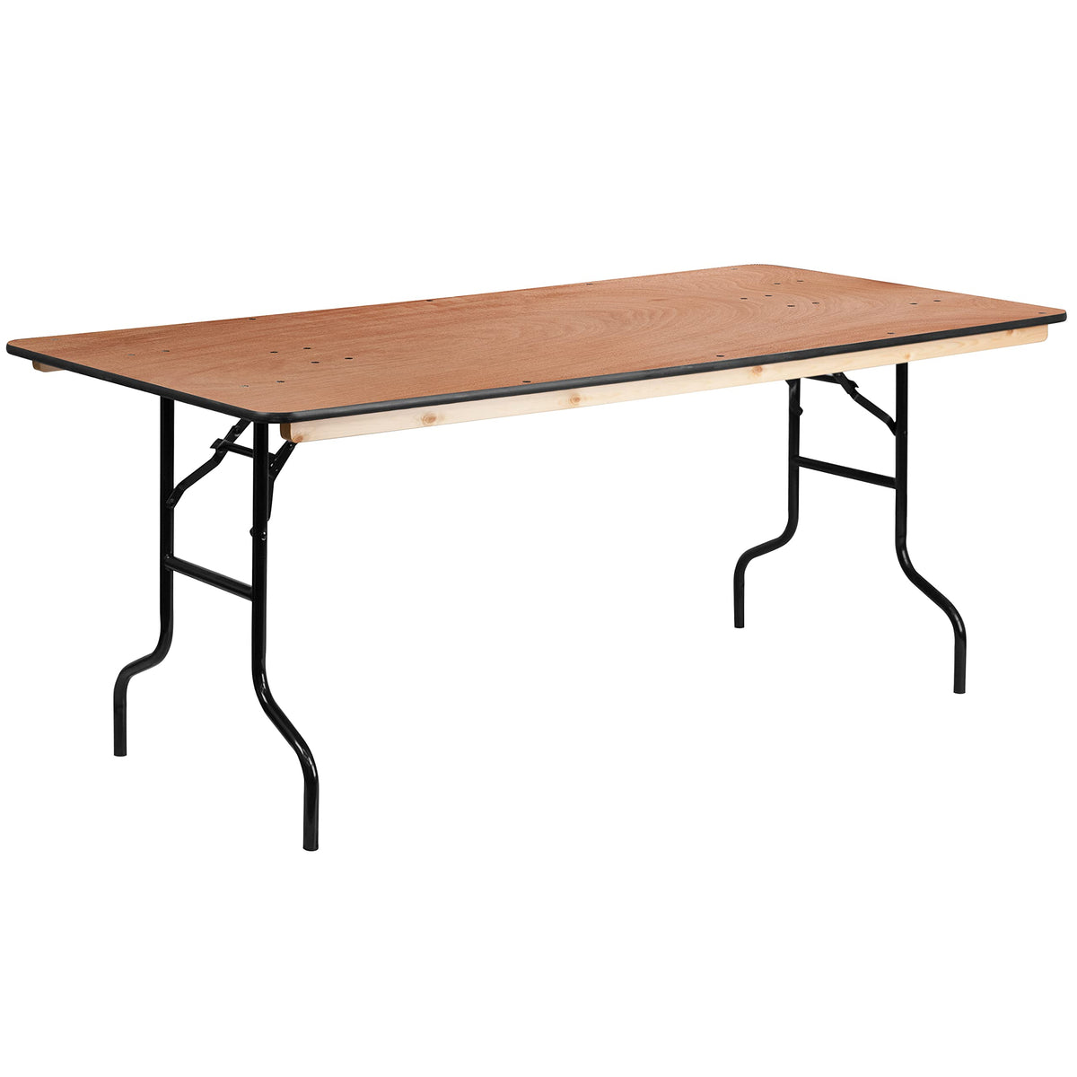 6 ft Folding Clear Coat Rectangular Banquet Table, Clear