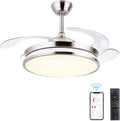 42" Flush Mount Retractable Ceiling Fan with Light & Remote