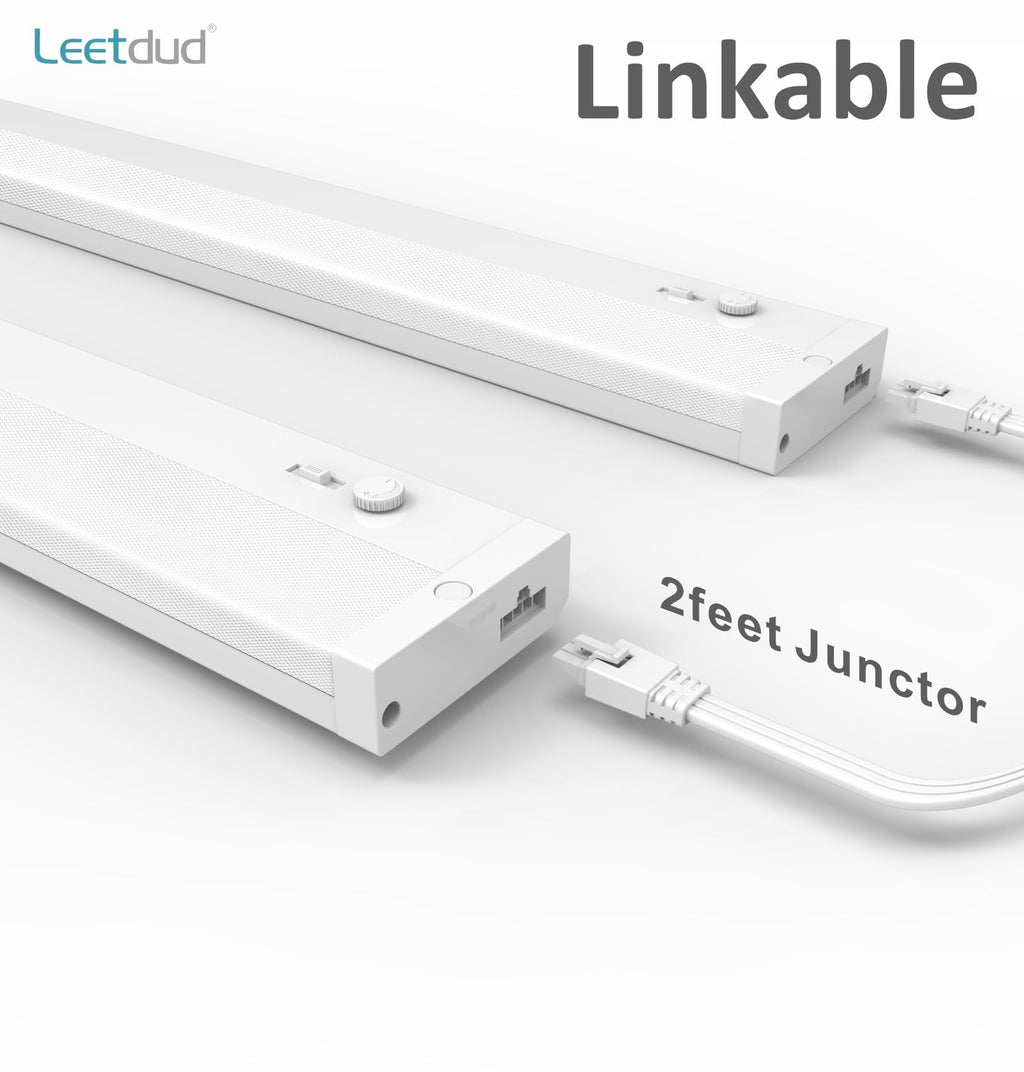 Under Cabinet Lighting Plug in or Hardwired Built-in Dimmer, 24 Inch 12W, 5CCT 2700/3000/3500/4000/5000K, Linkable