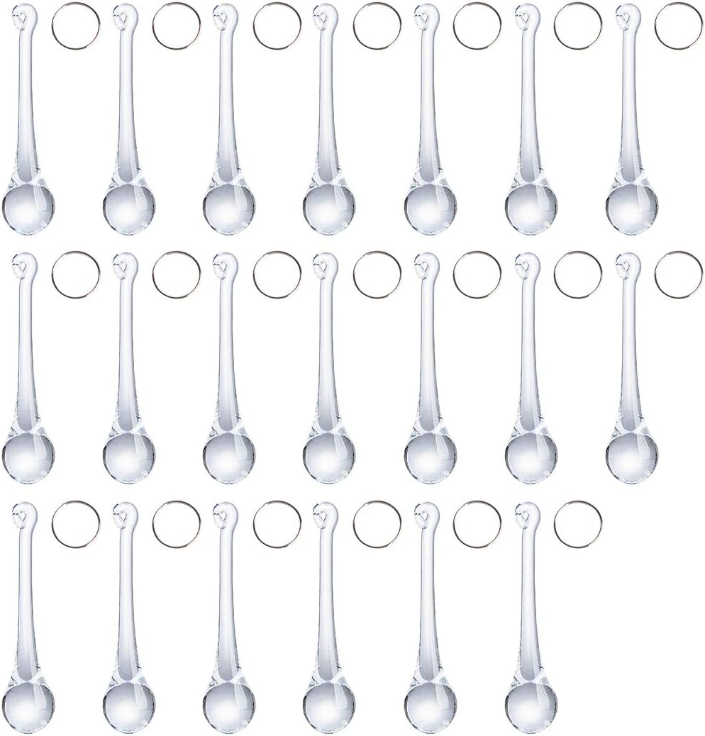 20pcs 3inch Crystal Teardrop Chandelier Pendant Parts Wedding Party Christmas Tree Decorations Ornaments