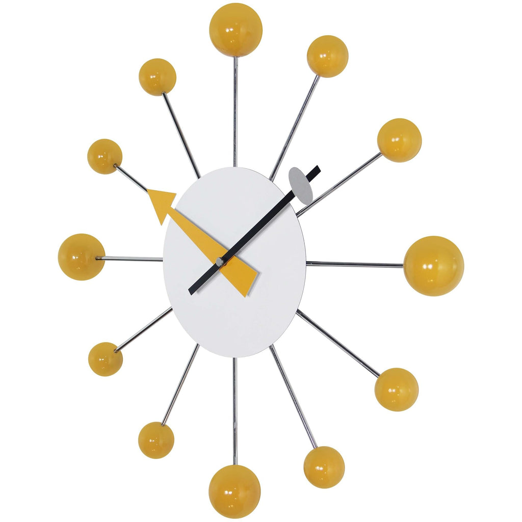 Inspired Nelson Style LTD. Orb Spoke Starburst Wall Clock, Saffron, 15"