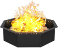 Smokeless Fire Pit Ring 32-Inch Outer 28-Inch Inner Diameter, Large Solid Steel Firepit Liner for Outside Wood