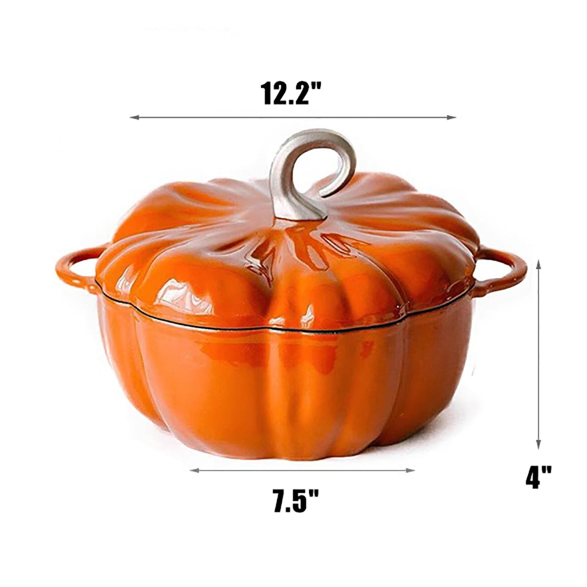 Pumpkin Cocotte,Pumpkin Dutch Oven Pot with Lid,Enamel Cast Iron Cooking Pot,Non Stick Pumpkin Pot,Stew Pot Soup