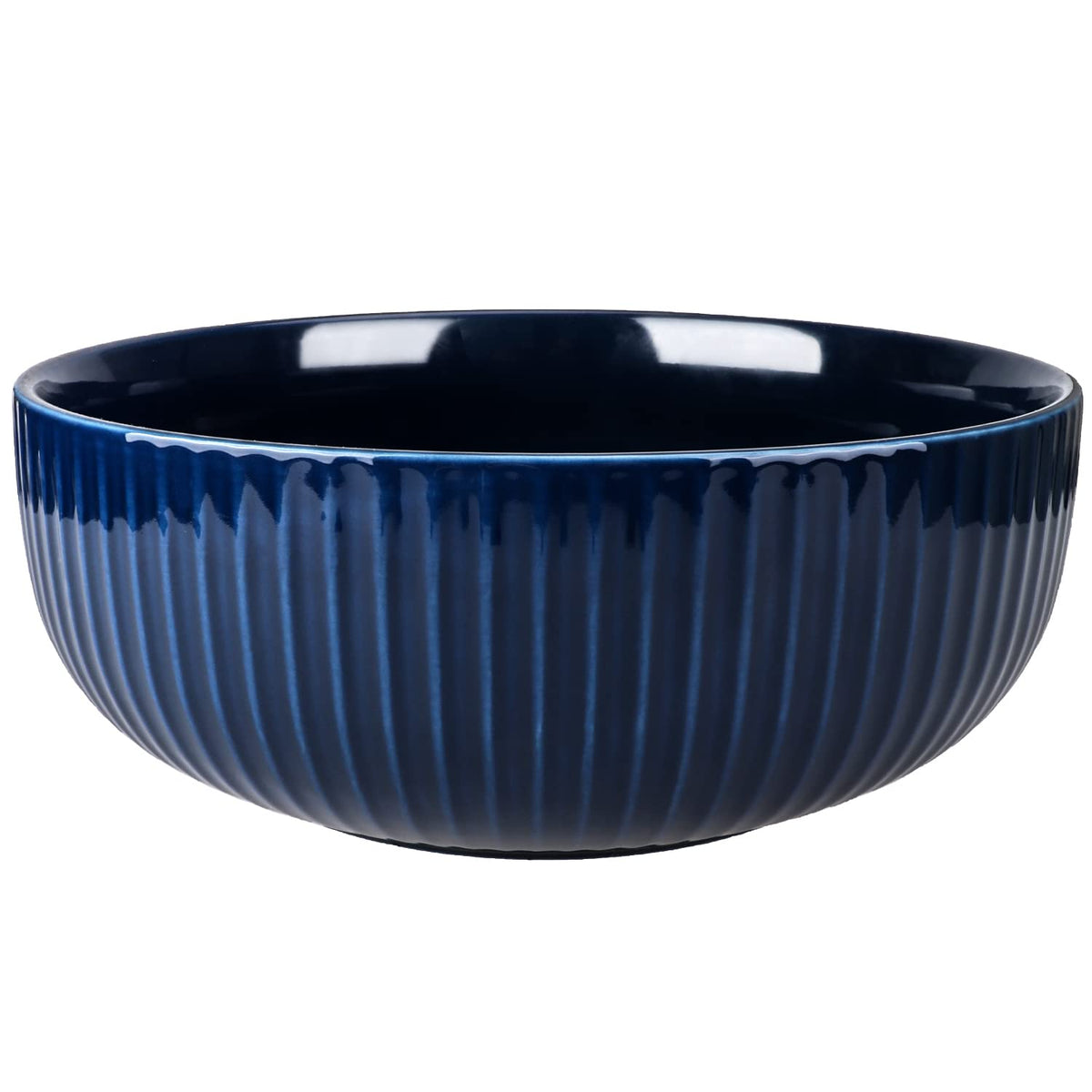 95oz Extra Large Ceramic Salad Bowl, Navy Blue Dishwasher Safe