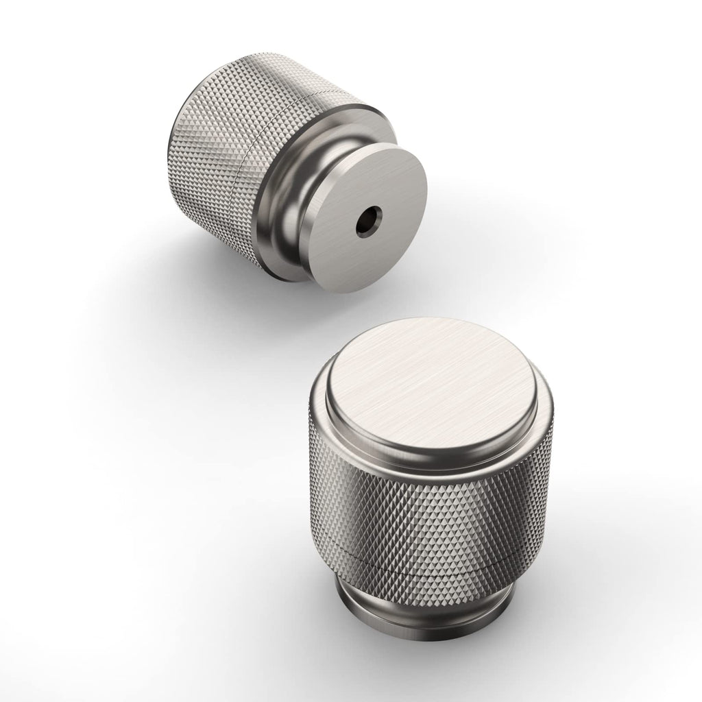 10 Pack Brushed Satin Nickel Knurled Cabinet Knobs Kitchen Cabinet Pulls for Drawer Dresser, Cupboard and Wardrobe