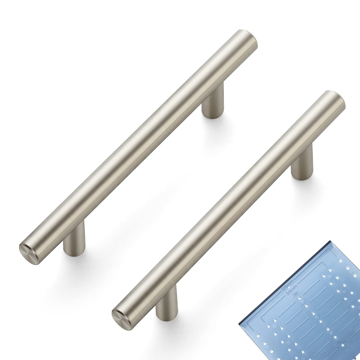 Brushed Nickel Cabinet Pulls Cabinet Handles 3-3/4 Inch CC, 10 Pack