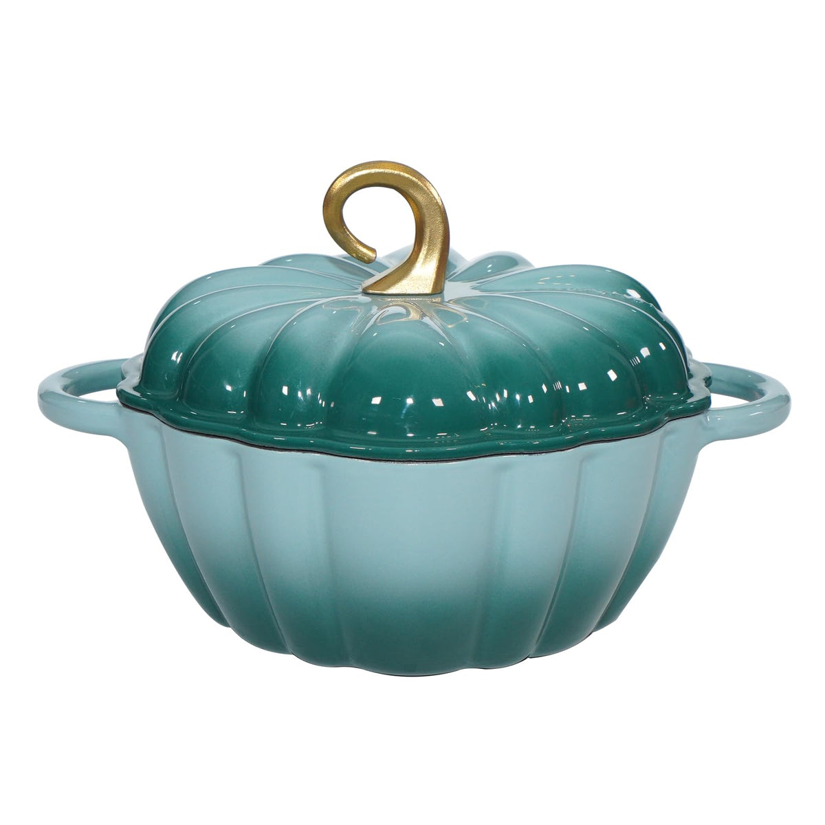 Pumpkin Enameled Cast Iron Dutch Oven with Lid, 4.5 QT Dual Handles and Heavy Duty Pot, Oven Safe up to 500°F for