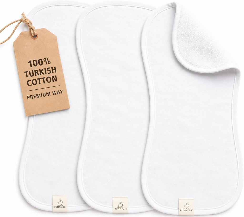 Burp Cloths 3 Pack - Turkish Cotton, Absorbent
