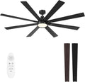 62" Ceiling Fan with LED Light and Remote - Black and Brown