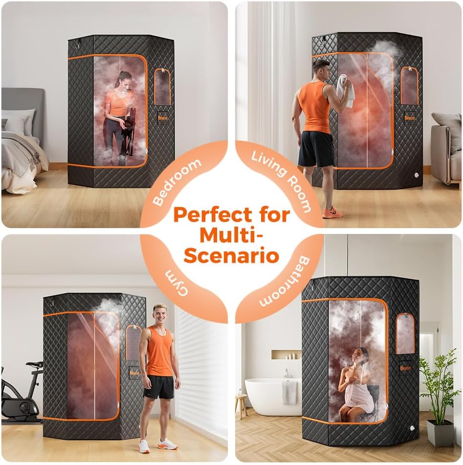 Portable Steam Sauna, Large Sauna Box, Portable Sauna for Home, Sauna Tent with 3L 1200W Steamer, 15 Levels