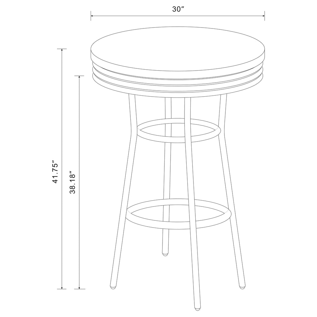 Retro 1950s Soda Fountain Diner Pub Height Game Room Bar Table White Laminate Top Sturdy Steel Chrome Base 2300
