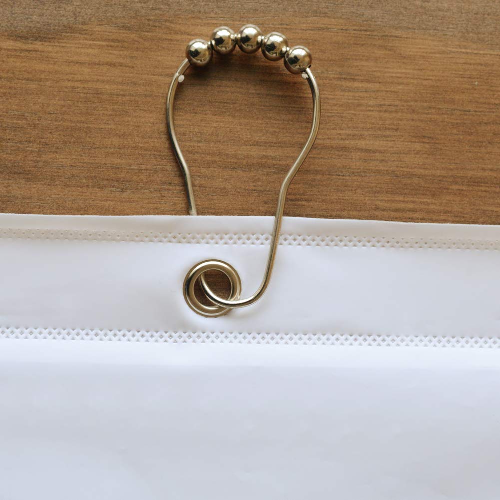 ExtraWide 108x70" White Shower Curtain Liner for Clawfoot Tub, S/Steel Hook